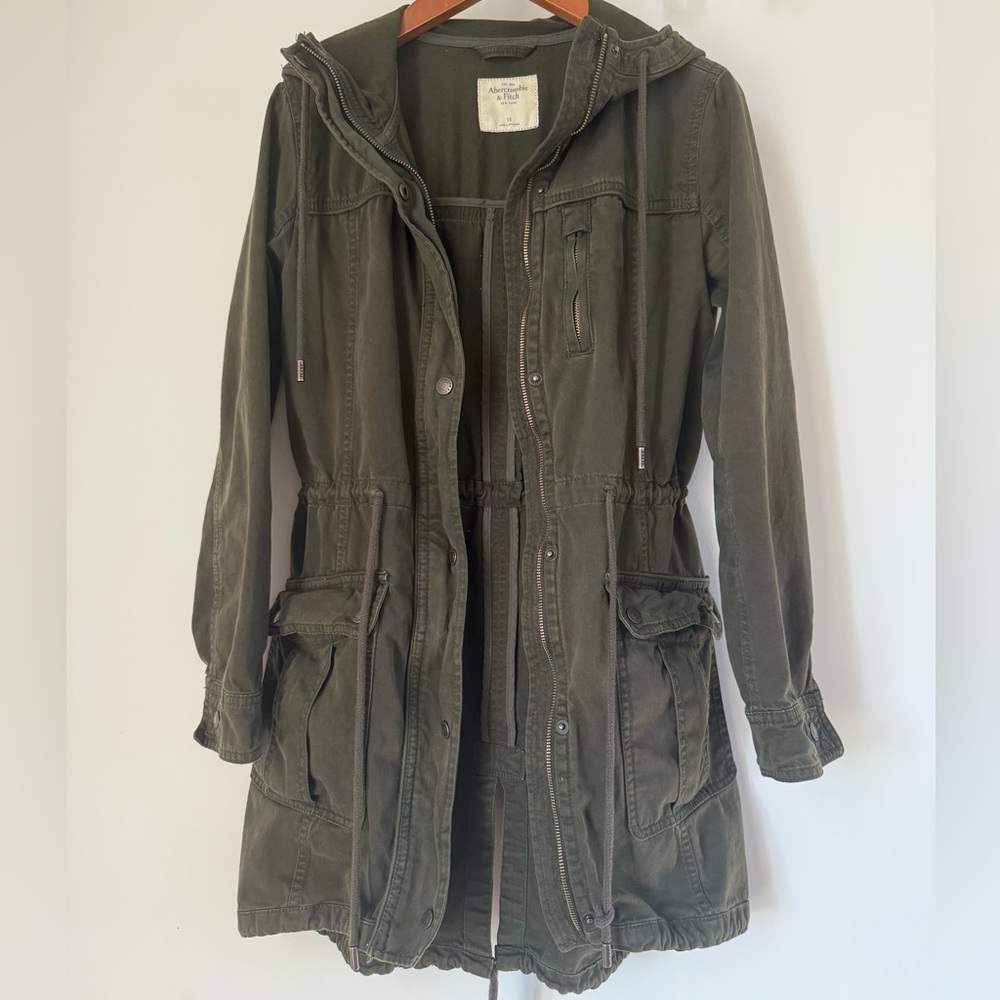 A&F Abercrombie & Fitch Jacket Hooded Utility Jacket Size XS Y2K Hooded coat